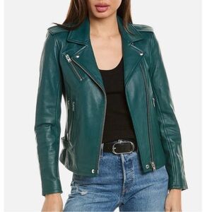 IRO Lamb Leather Biker Jacket Size 36 (small)